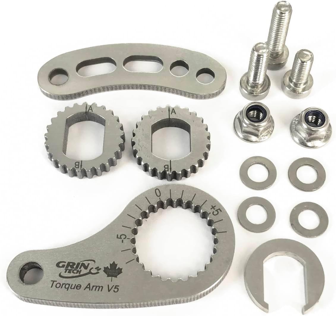 New V5 Universal Ebike Torque Arm - Front and Rear, 12mm and 14mm Axles with Threaded Eyelet Near Axle