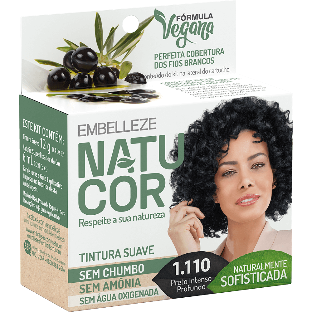 Natucor Hair Dye Naturally Sophisticated Deep Intense Black Olive Oil 12g
