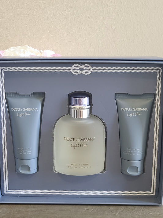 Dolce & Gabbana Light Blue Pour Homme for Men 3-Pc Gift Set
