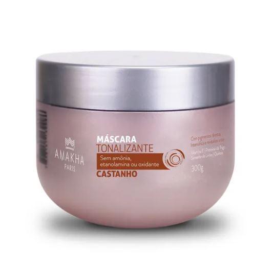 Brunette Brown Hair Tinting Moisturizing Color Revitalizing Mask 300g - Amakha