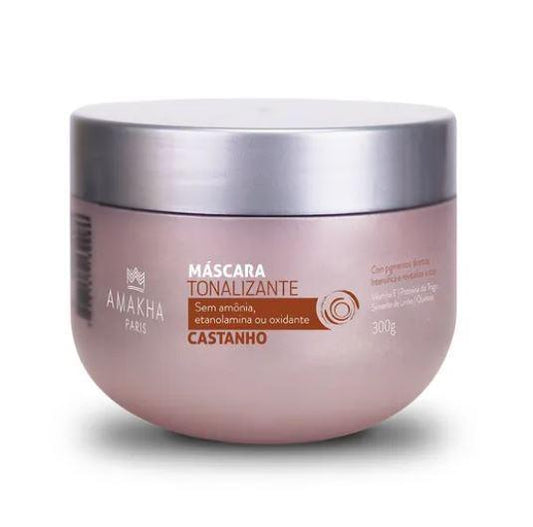 Brunette Brown Hair Tinting Moisturizing Color Revitalizing Mask 300g - Amakha