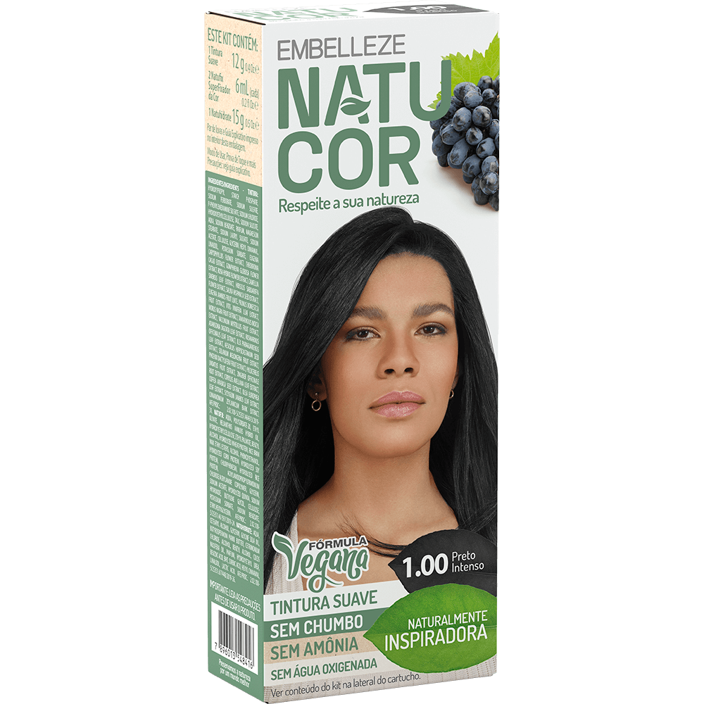 Natucor Hair Dye Naturally Inspiring Black Black Black Grape Complete