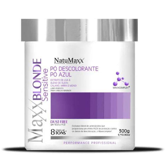 MaxxBlonde Sensitive Dust Free 8 Tones Blue Bleaching Powder 300g - Natumaxx